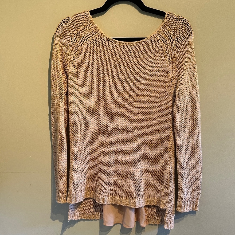 RW&CO. Pink/tan Knit Sweater